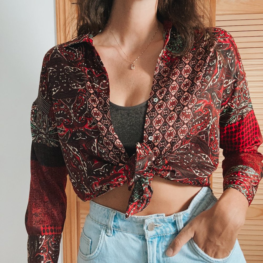 Zara Patterned Button-Up
